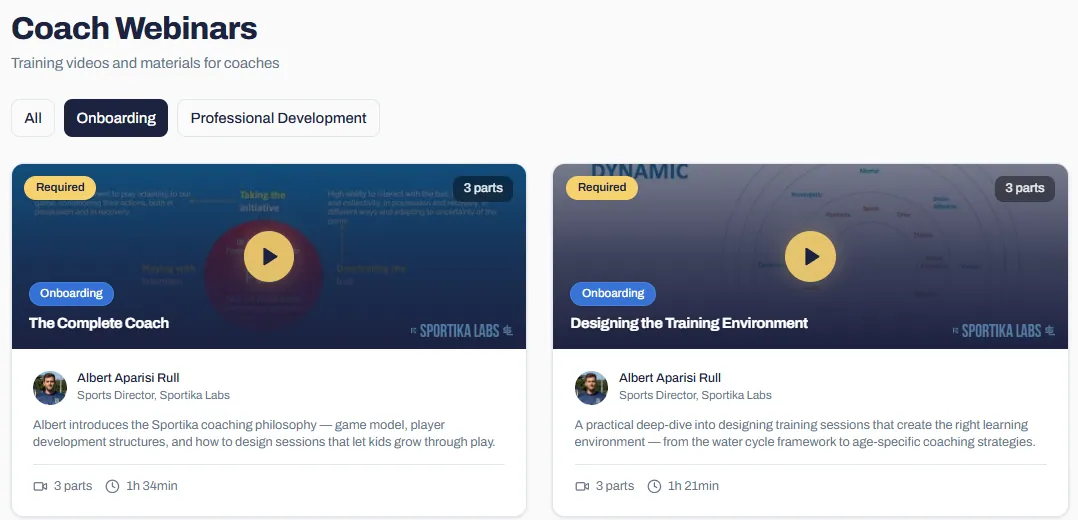 Coach Webinars module led by Albert Aparisi Rull