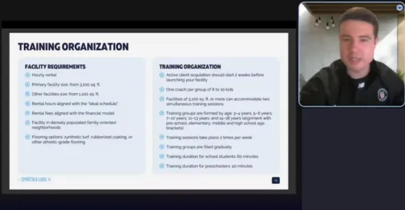 Onboarding session showing the Training Organization slide