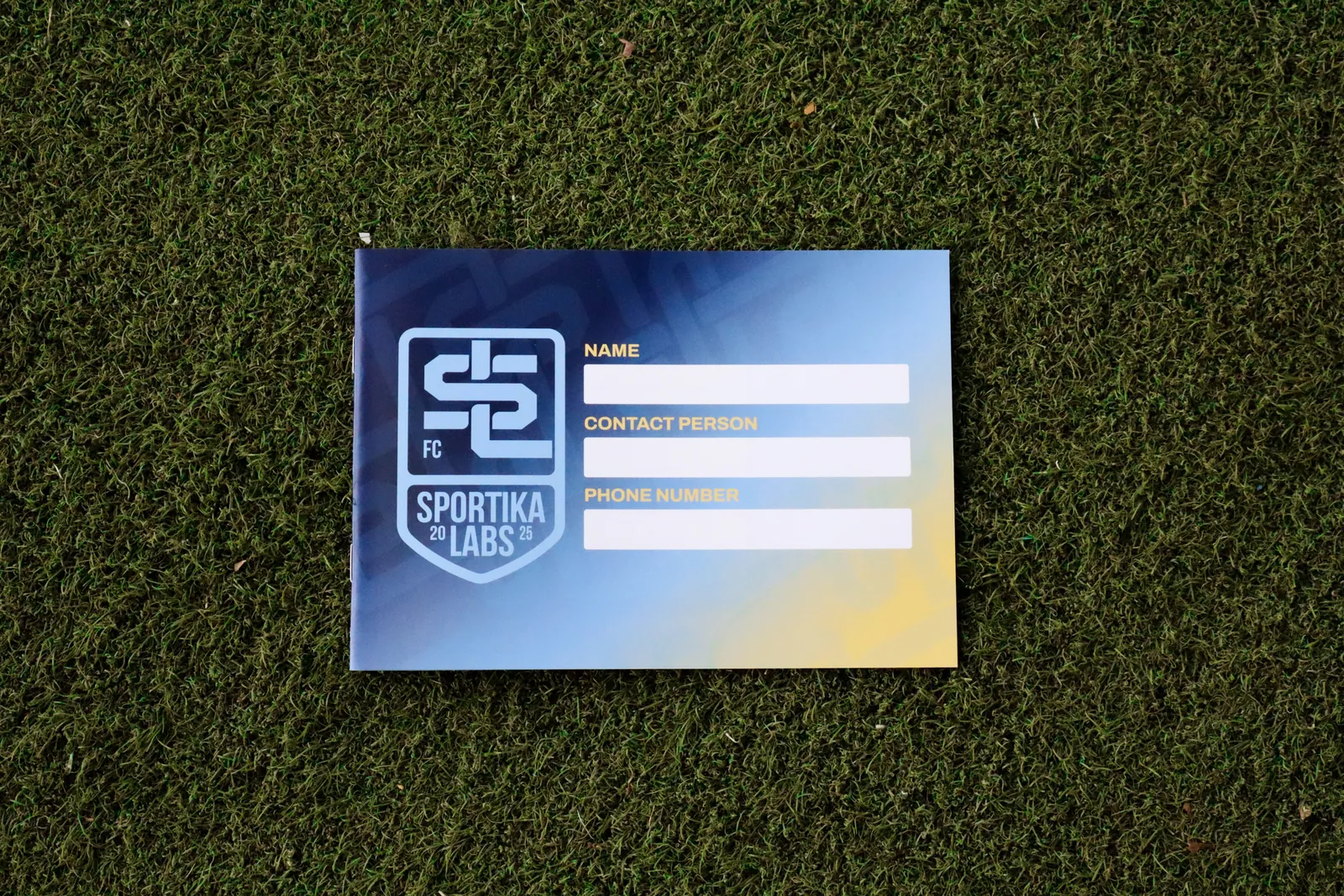 Branded Sportika Labs player ID card