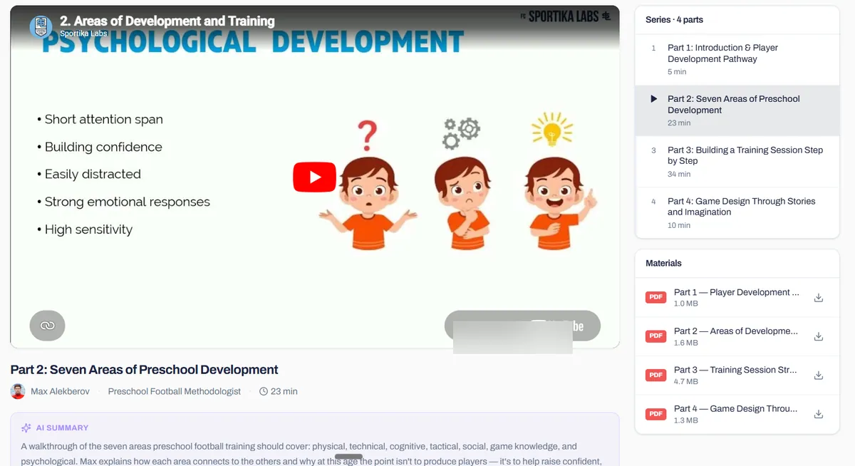 Preschool coach onboarding video series