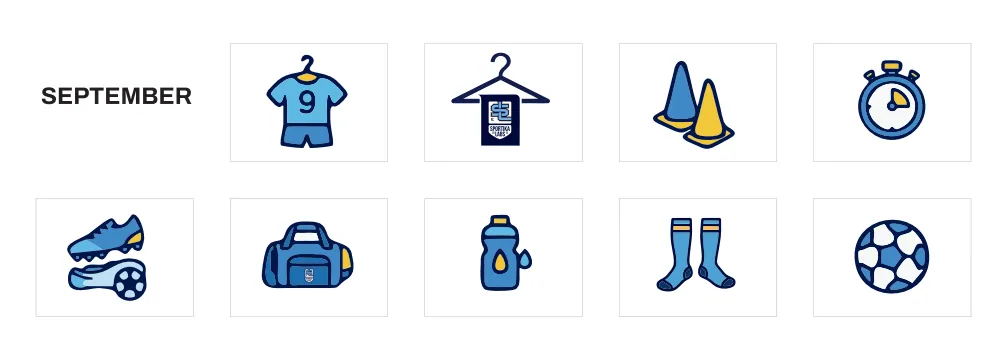 Sticker journal icons for the September month